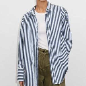 Me + Em Bold Stripe Relaxed Boyfriend Shirt